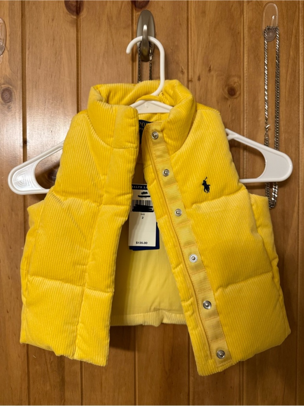 Polo by Ralph Lauren Kids Bright Yellow Corduroy Puffer Vest